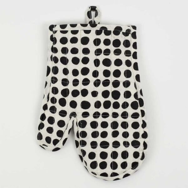 DOTS Oven glove, white/black